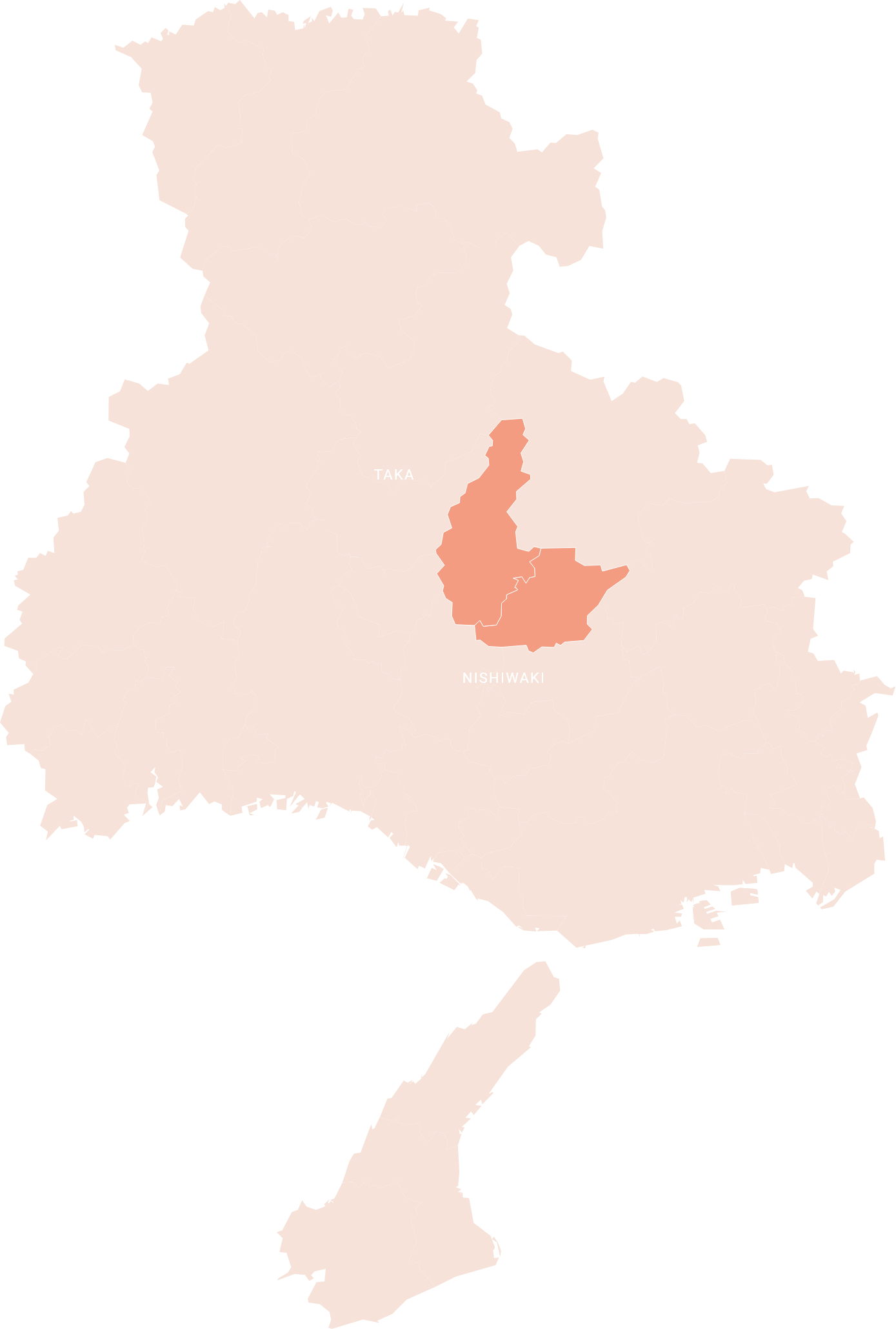 西脇市・多可町地図